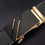 Men belt Leather Belt Metal Alloy Automatic Buckle Brand Luxury Design Waist Belts for Men Strap Male 5