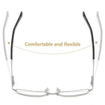 Men Reading Glasses Business Presbyopia Glasses Metal Frame Anti Blue Light Eyeglasses Unisex Clear Glasses 4