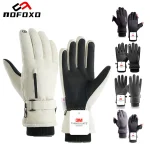 NOFOXO Winter Thermal Skiing Gloves Waterproof Touch Screen Gloves Outdoor Sports Warm Cycling Fishing Running Gloves Men Women
