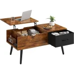 Lift Top Coffee Table for Living Room, Wooden Small Center Tables with Large Storage 6