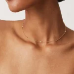 K Gold Plated Station Necklace Silver Plated Diamond Necklace For Women Simulated Diamond Necklaces Gift for Women CZ Chain 3
