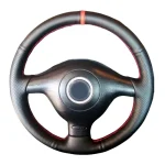 Non-Slip Black Leather Car Steering Wheel Cover Braid For Volkswagen VW Golf 4 Passat B5 1996-2003 Seat Leon 1999-2004 Polo 2