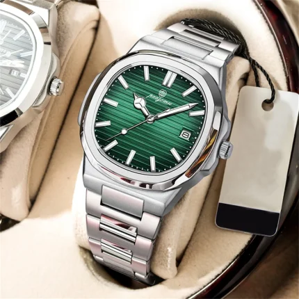 PENGAGAR Trend Men's Watches Classic Fashion Original Quartz Watch for Man Square Dial Waterproof Luminous Date Wristwatch Reloj
