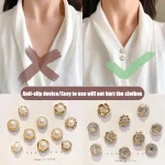 10pcs Collar Needle Buckle Fixed Pin 2025 Trendy Jewelry Gift For Women Brooch Fashion No Punching Magnetic Buckles For Shirts 6