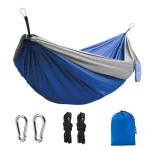 Ultralight portable hammock with steel clips & tree straps, lightweight backpack hammock for camping, hiking, backyard & outdoor 3