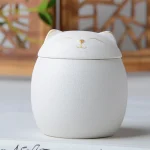 170ml Urn for Pet Ashes Cat Shape Memorial Cremation Urns-Handcrafted Black Decorative Urns for Funeral Cat urn Dog urn 3