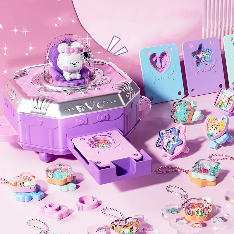 DIY Making Jewel Rings Magical Kit for Girl Supplies Bead Handmade Princess Pendant Keychain Colored Beans Kid Toy Birthday Gift DIY Making Jewel Rings Magical Kit for Girl Supplies Bead Handmade Princess Pendant Keychain Colored Beans Kid Toy Birthday Gift