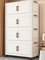 Foldable No-Install Multi-Layer Plastic Baby Wardrobe Clothing Storage Cabinet for Home Living Room Bedroom Storage Box 2