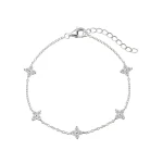 New Stainless Steel Zircon Necklaces for Women 18K Gold Plated Four Leaf Grass Collar Chain Necklace Luxury Jewelry Gift 6