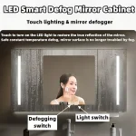 Bathroom Furniture Full Set Vanity With Sink Modern Bathroom Cabinet And LED Intelligent Defog Mirror Cabinet Set Large Storage 4