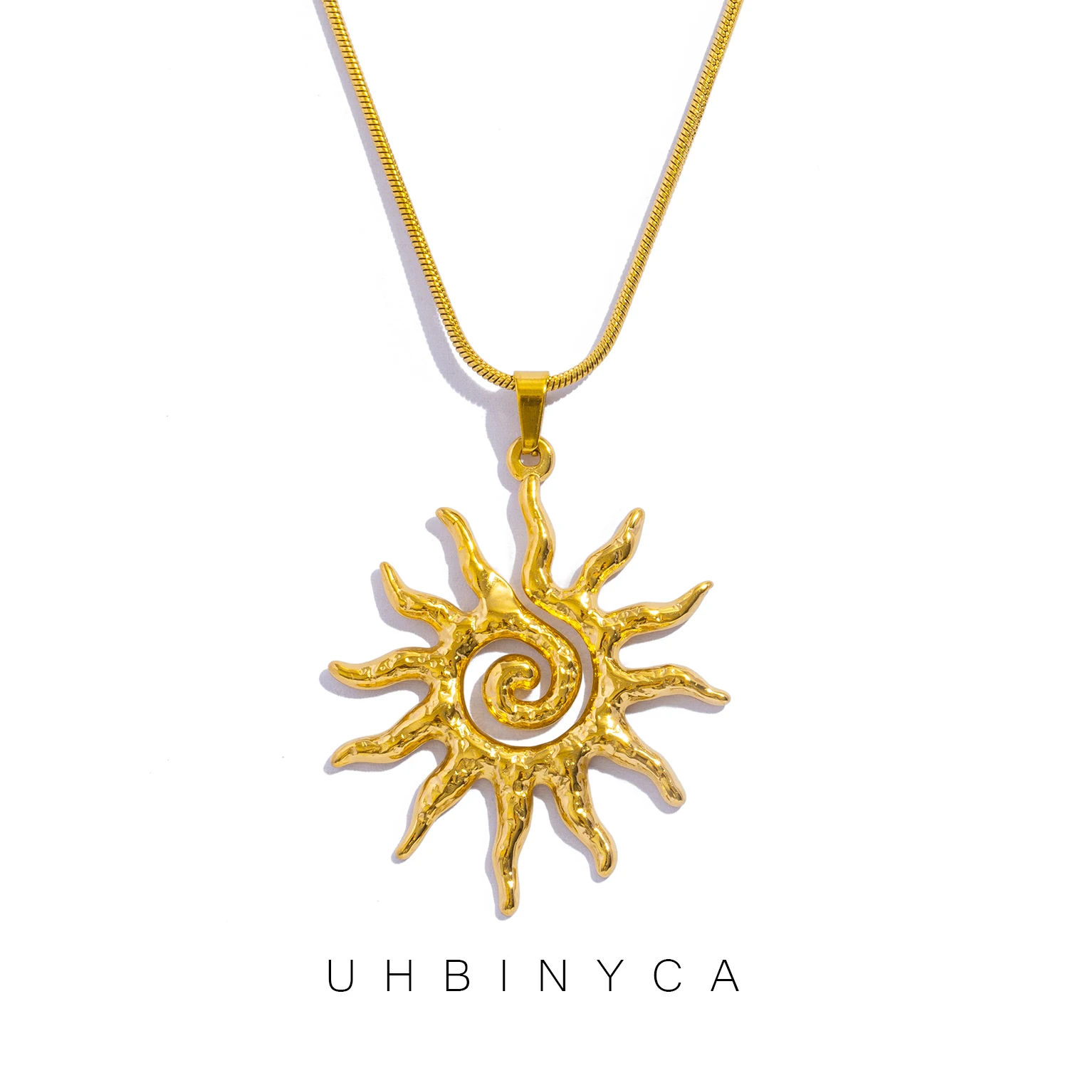 Spiral Sun Pendant Necklace for Women - 18K Gold Plated Hypoallergenic Stainless Steel, Daily Wear & Boho Gift Ideas Jewelry Spiral Sun Pendant Necklace for Women - 18K Gold Plated Hypoallergenic Stainless Steel, Daily Wear & Boho Gift Ideas Jewelry