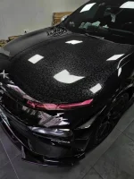 Glossy Black Forged Carbon Vinyl Wrap Auto Motorcycle Self-Adhesive Sticker Forged Carbon Car Body Film Tuning Wrapping Foil 4