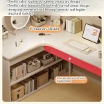 Computer desk Desktop Home bedroom Bookshelf Integrated student learning to write Corner Multifunctional office desk 4