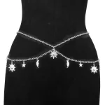 Personality Double-deck Retro Style Sun Moon Stars Tassels Alloy Waist Chain Ladies' Body Chain Jewelry 2