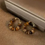 Vintage Dripping Oil U-shaped Earring for Women Simple Hoop Earrings Temperament Personality All-matching Jewelry Female 2024 3