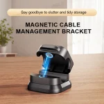 SEAMETAL 10Pcs Magnetic Cable Holder Self Adhesive Cord Clip Smooth Pulling Charging Cable Keeper Wire Clip for Car/Home/Office 2