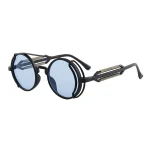 Classic Gothic Steampunk Sunglasses Luxury Brand Designer High Quality Men and Women Retro Round Pc Frame Sunglasses 5