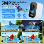 Smart Bird Feeder with Camera AI Bird Species Identify Solar Powered Wireless Outdoor 5MP HD WiFi Bird Camera for Outside Garden 4