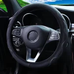 1 stereo embossed massage hand type leather automotive supplies without inner ring steering wheel cover fits 14.5-15 inches 4