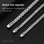 KNOBSPIN D VVS1 Moissanite Tennis Bracelet Original s925 Sterling Silver Plated 18k White Gold with GRA Bracelets for Women Man 3