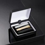 Simple Tie Clip Set Pin 5.5cm Wed Men's Tie Clip Minimalist Tie Clips And Cufflinks Necktie Metal Pins Groomsmen Gifts With Box 6