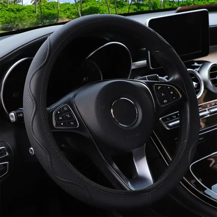 1 stereo embossed massage hand type leather automotive supplies without inner ring steering wheel cover fits 14.5-15 inches