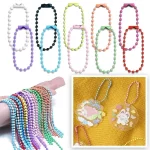 10/100pcs DIY Ball Bead Chains Sliver Colorful Key Chain Dolls Label Hand Tag Connector for Jewelry Making Pendant Accessorise 3