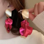 Bohemian Colorful Flower Earrings For Women Fashion Petal Pendant Earrings Party Drop Earrrings Jewelry Accessories Bijoux K1 2