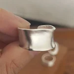 925 Sterling Silver Rings for Women Couple Minimalist Handmade Simple Wide Moon Ring Set Party Jewelry Gift Prevent Allergy 6