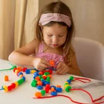 Rainbow Lacing Beads 25 Beads 3 Strings Montessori Toys Threading Toys Educational Toys Fine Motor Activities for Kids Toddler 2