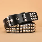 Trend Rivet Belt Heavy Metal Belt Men Women Punk Nightclub Rock Style Belt Jeans Belt Y2K Belt Fashion Decoration Women' Belt 5