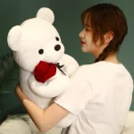 Rose Bear Plush Toy Soft Stuffed Plushies Home Sofa Throw Pillow Ornament Kids Favors Valentine's Day Gifts Wedding Party Decors 5