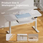 Electric Standing Desk with Drawers, Sit Stand up Desk, Height Adjustable Ergonomic Home Office Computer Desk 4