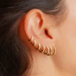 1Pair Stainless Steel Minimal Hoop Earrings Crystal Zirconia Small Huggie Thin Cartilage Earrings Helix Tragus Piercing Jewelry 2