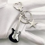 ZAKOL Y2k Guitar Love Heart Key Chain for Men Women Cool Pentagram Pendant Fashion Rock Punk Accessories Gift 4