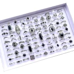 20Pcs Vintage Bohemia Black Rings Set For Women Men Mix Style Heart Love Flower Design Finger Jewelry Party Gifts 4