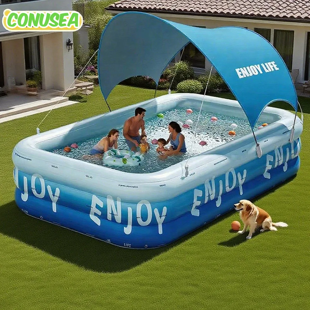 Inflatable Pool 3/2.6/2.1M Large Family Pools Swimming Pool with Canopy Children's Outdoor Removable Basen Toys for Kids Adult Inflatable Pool 3/2.6/2.1M Large Family Pools Swimming Pool with Canopy Children's Outdoor Removable Basen Toys for Kids Adult