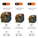 Round Peacock Wooden Jigsaw Puzzle Irregular Animal Shaped Wooden Puzzle Adult Puzzle Toys Festival Gift For Friends and Family 2