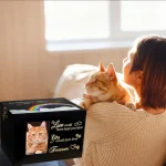 Solid Wood Pet Urn for Ashes, Memorial Keepsake Box with Photo Frame for Dogs & Cats, Rainbow Bridge Cremation Gift 6