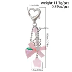 Y2K Fashion Flower Star Love Bow Strawberry Pendant Acrylic Keychain Student Women's Bag Backpack Pants Chain Accessories 4