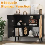 Storage Cabinet with Shelf & Doors, Modern Freestanding Console Accent Sideboard Buffet for Dining Room, Living Room, Entryway 5