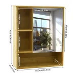 Bathroom Cabinet with Mirror Wall Bamboo Medicine Storage Shelves 2