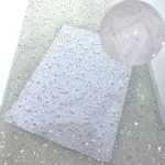 French Style Sequin Mesh Lace Fabric Pearl Bead Heavy Craft Tulle Soft Net For Sewing Women Luxury Dress Robe Trailing Trimming 3