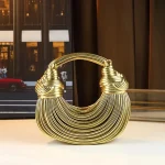 Ladies2025New Luxury Designer Handbags Hand-woven Noodle Bag Knot Bag silver Dinner Bag