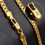 18K Gold/925 Sterling Silver 6mm Full Sideways Necklace 8/18/20/24 Inch Chain For Woman Men Fashion Wedding Engagement Jewelry 2