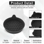 4pcs Car silicone cup holder, universal round car interior storage compartment anti-slip mat
