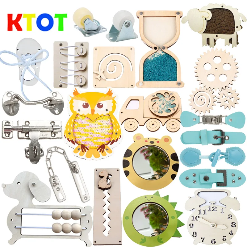 Busy Board Accessories DIY Toy Part Wooden Toys Metal Locks Leather Buckle Montessori Educational Games Intellectual Development Busy Board Accessories DIY Toy Part Wooden Toys Metal Locks Leather Buckle Montessori Educational Games Intellectual Development