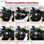 1 breathable mesh cloth cute kitten car without inner ring steering wheel cover fits 14.5-15 inch automotive supplies 6