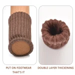 16Pcs Chair Legs Socks Knitted Furniture Feet Floor Protectors Anti-slip Pads Silent Thicken Table Chair Leg Socks Covers 2