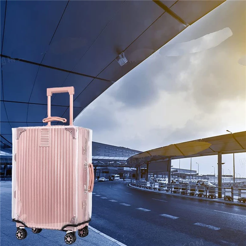 1PC PVC Luggage Cover Transparent For Travel Protective Luggage Case With Handle Dustproof Waterproof Practical Design 1PC PVC Luggage Cover Transparent For Travel Protective Luggage Case With Handle Dustproof Waterproof Practical Design